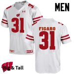 Men's Wisconsin Badgers NCAA #31 Lubern Figaro White Authentic Under Armour Big & Tall Stitched College Football Jersey OK31A20CO